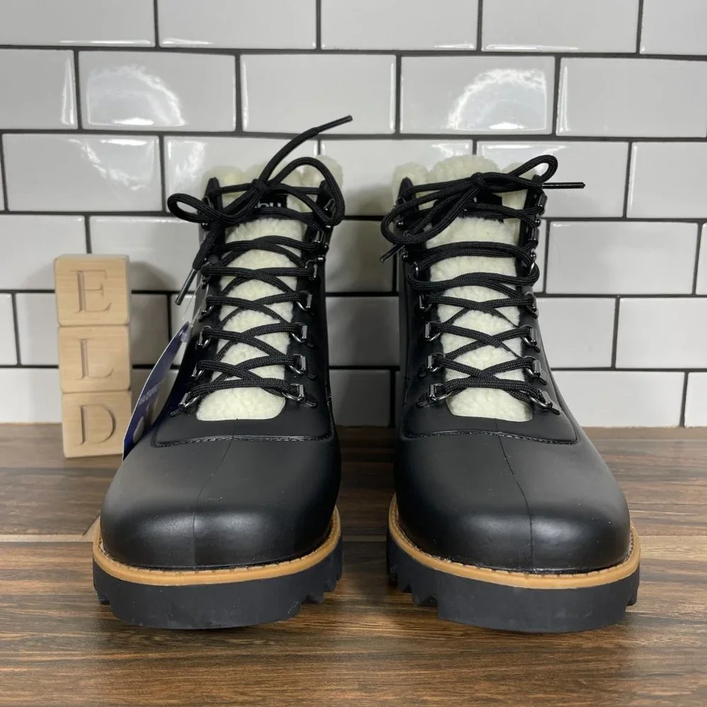 Jambu Rainey Hiker Womens Sz 9.5 Shoes Black Waterproof Faux Fur Ankle Boots NEW